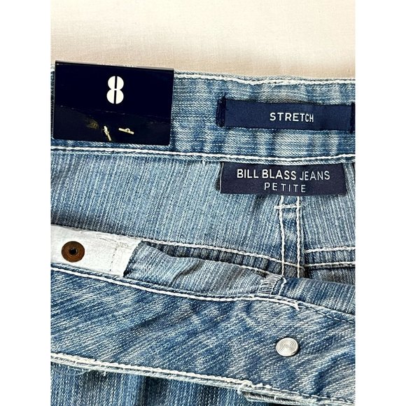 VTG Bill Blass Mens Bermuda Jeans Shorts Stretch Mid Rise Flat Front Blue SZ 10P - Picture 9 of 11